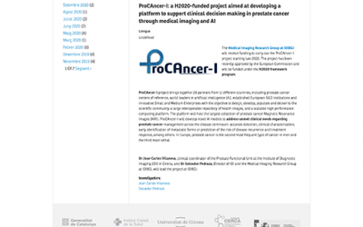 ProCAncer-I: a H2020-funded project aimed at developing a platform to support clinical decision making in prostate cancer through medical imaging and AI