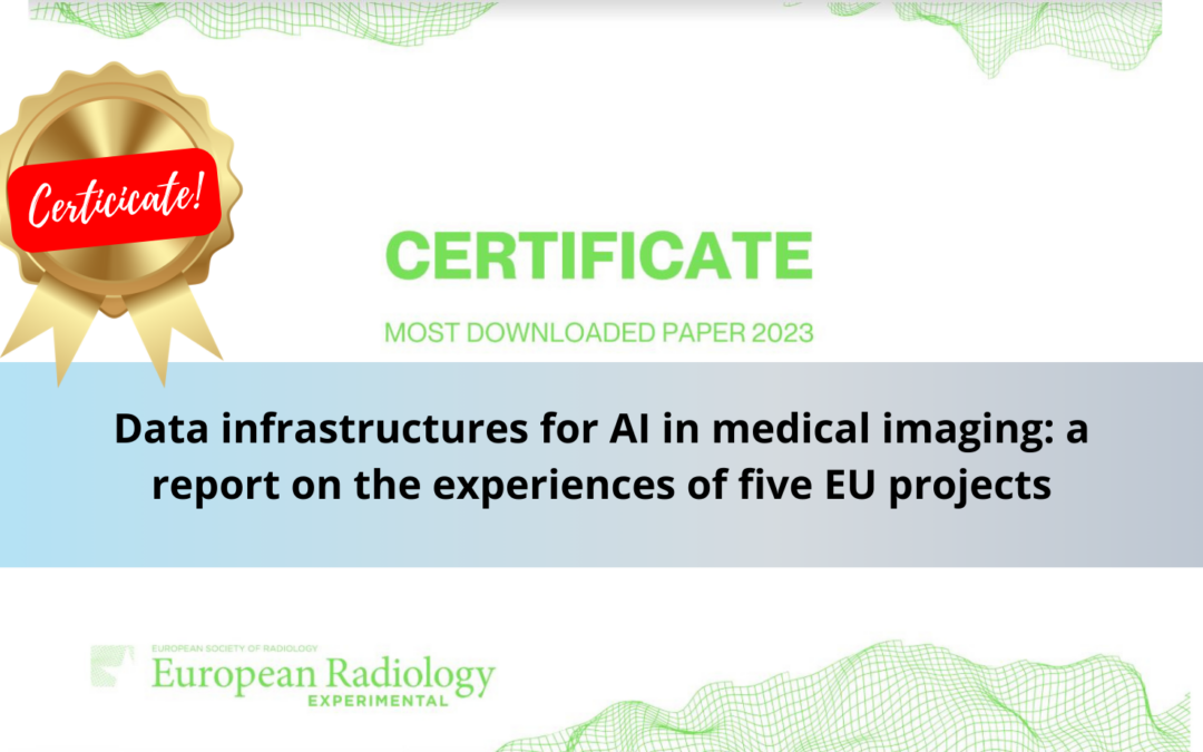 Our paper in the European Radiology Experimental was awarded with the Most Downloaded Paper Certificate!